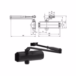 Corpo monoblocco ghisa DC120-0 braccetto acciaio senza arresto DC120-1 braccetto acciaio con arresto Regolazione velocità chi ...