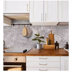 Paraschizzi adesivo da cucina fantasia "Tropical Wall", 300x60 cm.Il paraschizzi adesivo da cucina è la soluzione ideale per ...