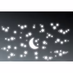 Crearreda Adesivi da Muro "Starry Night", Vinile, Bianco, Fantasia di stelle, Rimovibile, Bambino/Bambina, 670 mm