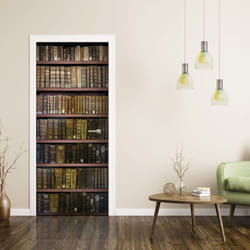 Crearreda - Adesivi per Porte in pvc Premium, Door Cover Libreria Vintage, Applicazione Facile e Senza Bolle, Rivestimenti per Porte da Interno 83 x