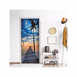 Rivestimento per Porte Rivestimento per porta - Tramonto sul mare passerella Cosa acquisto: Decorazione per porte Dimensioni: ...