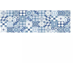 Paraschizzi adesivo da cucina fantasia 'cementine azzurre', 190x60 cm