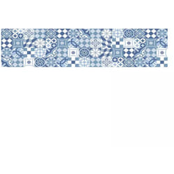 Crearreda - paraschizzi adesivo da cucina fantasia 'cementine azzurre', 260x60 cm