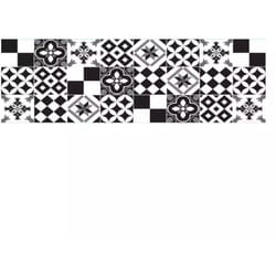 Crearreda - paraschizzi adesivo da cucina fantasia 'piastrelle black&white', 190x60 cm