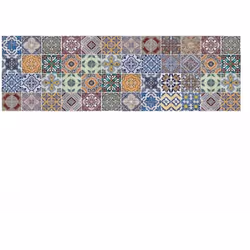 Paraschizzi adesivo da cucina fantasia "Azulejos", 190x60 cm.Il paraschizzi adesivo da cucina è la soluzione ideale per prote ...
