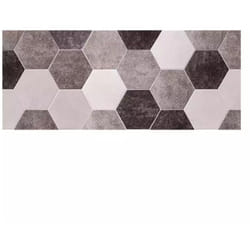 Crearreda - passatoia in vinile 'runner' fantasia 'esagoni grigi', 120x50 cm