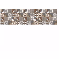Passatoia in vinile "Runner" fantasia "Brown Cementine", 180x50 cm.La passatoia in vinile calpestabile, realizzata in Italia  ...