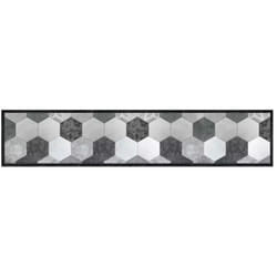 Crearreda - passatoia in vinile 'runner' fantasia 'grey exagons', 240x50 cm