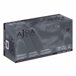 Ajsia BLACKFIT Guanti usa e getta Nero Schiuma di nitrile