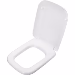 CONCA. Copriwater avvolgente compatibile con chiusura normale e cerniere in acciaio, Bianco Chiusura standard con cerniere in ...