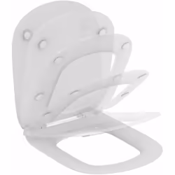 Sedile WC ultrapiatto con funzione di ribaltamento lento SoftClose colore: bianco facilmente smontabile per una facile manute ...