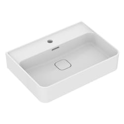 Strada ii Lavabo 600x430 mm bianco, 1 foro per rubinetto, coperchio di scarico in porcellana incluso, non rettifi - Ideal Standard