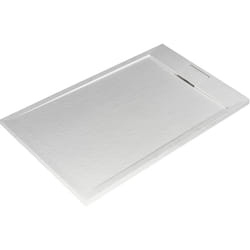 Ideal Standard - Ultra Flat S i.life, Piatto doccia rettangolare 120x70 in resina, Piletta di scarico lato corto, Finitura opaca effetto pietra,