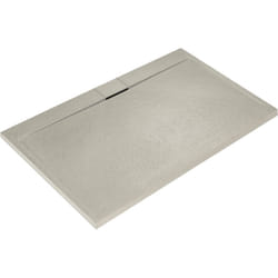 Ideal Standard - Ultra Flat s i.life, Piatto doccia rettangolare 170x80 in resina, Piletta di scarico lato lungo, Finitura opaca effetto pietra,