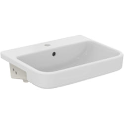 I.life b, Lavabo da semincasso rettangolare 55 cm con foro centrale per la rubinetteria e troppopieno, T461101, Bianco - Ideal Standard