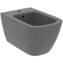 Ideal Standard - i.life b, Bidet sospeso, Con foro per la rubinetteria, Con foro per il troppopieno, T461558, Grigio lucido