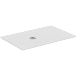 Ultra Flat s+, Piatto doccia rettangolare ultrasottile in resina effetto pietra, 140x90cm, Ideal Solid, Scarico lato corto, Bianco - Ideal Standard