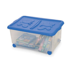 Plastmeccanica - contenitore con ruote e coperchio CM.60X40H28. Prezzo per 1 pezzo.