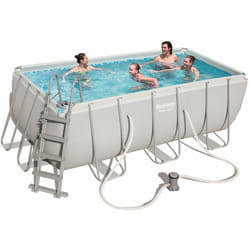 Bestway - Power Steel 56456 piscina fuori terra Piscina con bordi Piscina rettangolare 8124 l Blu, Grigio