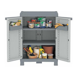 Armadio per Esterno con 2 Ante + 2 Ripiani + 2 Vaschette - Grigio 70x44xh98 cm Wave 700UW
