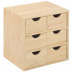Astigarraga - Cassettiera in legno con 6 cassetti 28x20xh28 cm - BLOC3X2