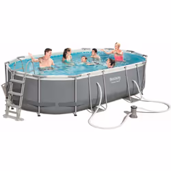 Caratteristiche Tipo di piscina: Piscina con bordi Forma: Piscina ovale Capacità: 10949 L Colore del prodotto: Blu, Grigio Li ...