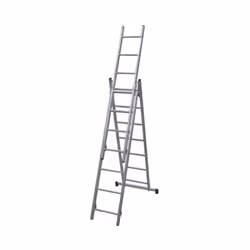 Scala Professionale Mt. 2,00 - 5,15 SPECIFICHE: Scala in alluminio Utilizzabile da appoggio, a cavalletto o a sfilo Dotata di ...