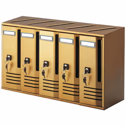 CASSETTE POSTALI Mod. CUBO in alluminio anodizzato bronzo. Serratura a cilindro con due chiavi. Art. C 5 mm. 520 x 175 x 300 ...