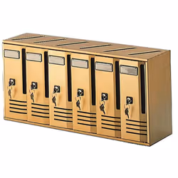 CASSETTE POSTALI Mod. CUBO in alluminio anodizzato bronzo. Serratura a cilindro con due chiavi. Art. C 6 mm. 620 x 175 x 300 ...