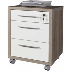 Cassettiera Linea Disegno - 3 Cassetti - 45X48,5X63H Cm - Rovere Bianco