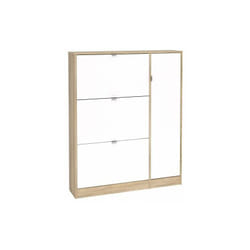 Kit scarpiera 3 ribalte +1 anta 102X24X125 rovere bianco