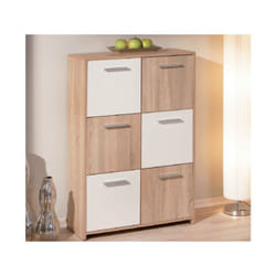 Kit mobile buffet egadi rovere/bianco laccato a 5 ante cm. 77X30X115H