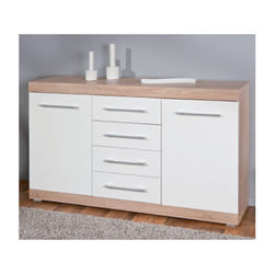 Kit mobile buffet lublin 4 ante laminato finitura rovere/bianco cm. 155x40x87H