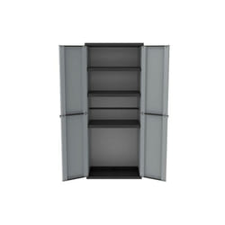 Armadio per Esterno con 2 Ante + 3 Ripiani regolabili - Grigio 68x38xh164 cm j-line 268