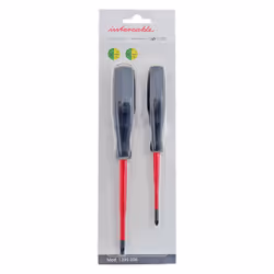 SET 2 Giraviti con lama combinata Pozidriv Intercable composto da: 1 giravite combinata +- PZ1 x 80 mm (codice 1314 1) SLIM - ...