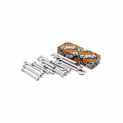 Serie di 13 chiavi a forchetta doppie (art. 73). Contenuto serie : 4-4,5-5-5,5-6-7-8-9-10-11-12-13-14 mm Dimensione : Doppia  ...