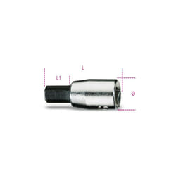 Beta - chiavi a bussola a giravite maschio esagonale con attacco quadro femmina 1/4 cromate-inserti bruniti mm 5 art. 900ME