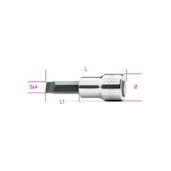 Beta - chiavi a bussola a giravite per viti con intaglio con attacco quadro 3/8 SxA mm 1,2x6,5 art. 910LP