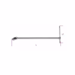 Descrizione QUADRO A T SNODATO DA 1/2 BETA 920/40 Chiave a t con quadro maschio da 1/2 snodato, cromato Lunghezza (L): 490mm  ...