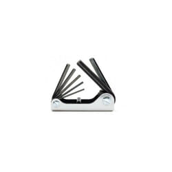 Serie Di 7 Chiavi Maschio Esagonale Piegate Brunite Con Supporto In Metallo Art. 96n/g7a