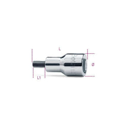 Beta - chiavi a bussola maschio esagonale con attacco quadro femmina 1/2 cromate mm 19 art. 920PE