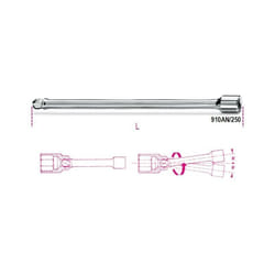 Prolunghe Con Attacchi Quadro Maschio E Femmina 3/8 Angolari L Mm 250 Cromate Art. 910an/250