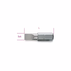 ISO 2351-1 ISO 1173 C 6,3 SxA mm 1,2x8 L mm 25 Peso g 4,8 Attacco esagonale 1/4 Per avvitatori manuali, elettrici e pneumatic ...