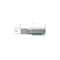 Inserti per avvitatori per viti a testa con intaglio 1/4 l mm 25 SxA mm 1,6x8 art. 861LP