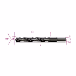 Punte elicoidali cilindriche in acciaio hss codolo 13MM ART.410A mis. 13,50