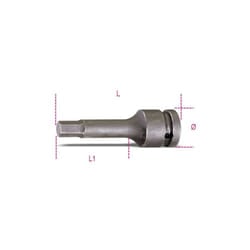 Beta - chiavi a bussola macchina maschio esagonale con quadro femmina 1/2 fosfatate MM12 art. 720ME