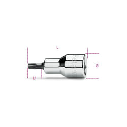 Beta - chiavi a bussola maschio per viti con impronta tamper resistant torx® con attacco quadro femmina 1/2 T20 art. 920RTX