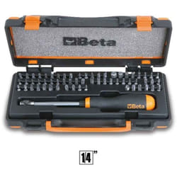 Beta Tools - 61 inserti per avvitatori e 1 portainserti magnetico a sgancio rapido in cassetta di lamiera art. 861/C61P