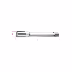 Chiavi a bussola poligonale con attacco quadro femmina 1/2" tipo lungo, per candele d'accensione. Attacco : 1/2 Impronta : Po ...