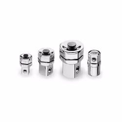 Kit di 4 adattatori per chiavi a cricchetto: 1 adattatore per bits 3 adattatori a sgancio rapido. Tipologia : Adattatori Cont ...